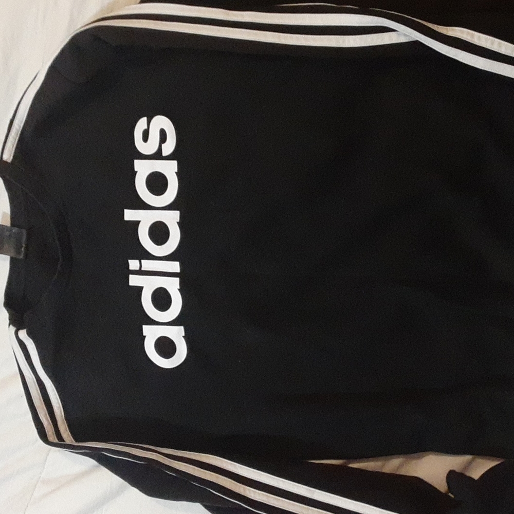 ADIDAS Sweatshirt, Medium, Black/White